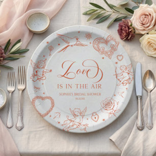 Love Is In The Air Valentine's Day Bridal Shower Paper Plates