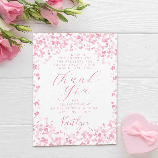 Love Is In The Air Valentine's Day Bridal Shower Thank You Card (Creator Uploaded)