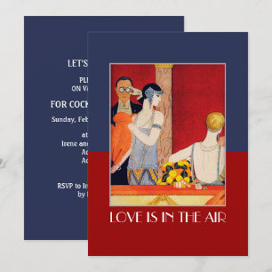Love is in the Air Valentines Day Party Invitation