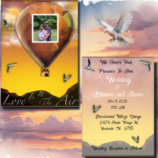 Love Is In The Air Wedding Invitation