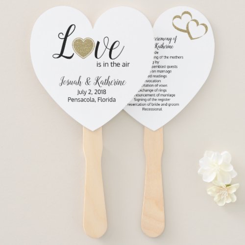 Love is in the Air Wedding Program Fan