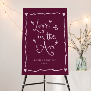 Love Is In The Air Whimsical Cranberry Wedding Foam Board