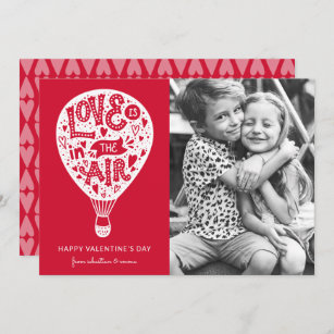 Love is in the Air   White   Valentine Photo Holiday Card