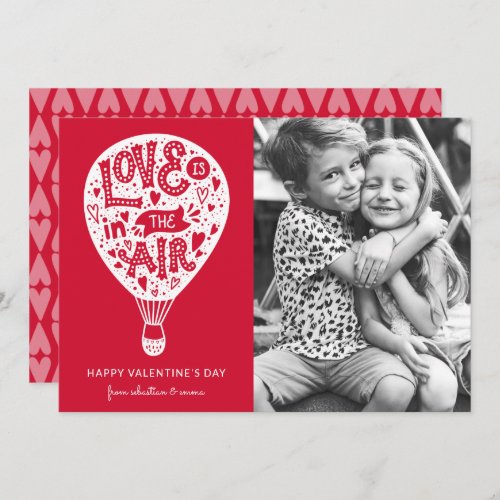 Love is in the Air  White  Valentine Photo Holiday Card