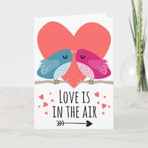 Love is in the air with lovely birds Valentine Card