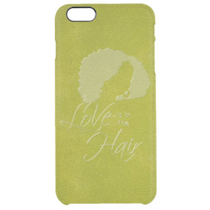 Love is in The Hair green leather look Clear iPhone 6 Plus Case