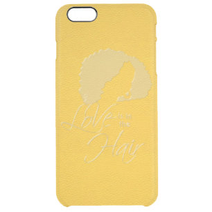 Love is in The Hair yellow leather look Clear iPhone 6 Plus Case