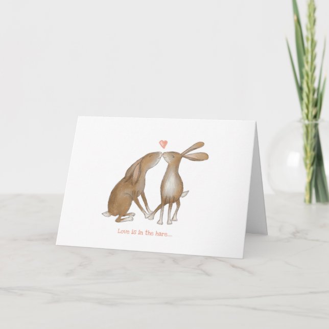 Love is in the hare Valentine's card (Front)