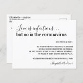 Love is Infectious Covid19 Wedding Postponement Announcement Postcard (Front/Back)