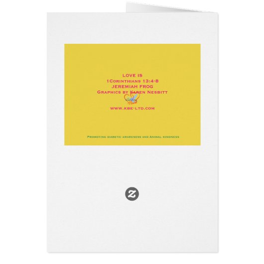 LOVE IS -JEREMIAH FROG -CHRISTIAN GREETING (Back)