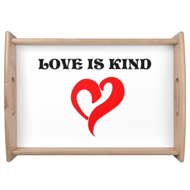 "LOVE IS KIND" HEART SERVING TRAY (Front)