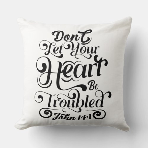 love is kind let not your heart be troubled  throw pillow