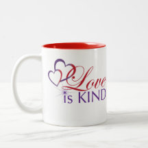 Love is Kind Mug--Two tone red