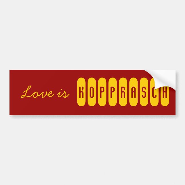 Love Is Kopprasch Bumper Sticker (Front)