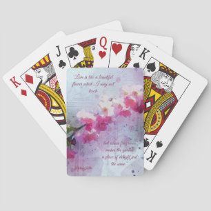 Love is like a beautiful flower playing cards