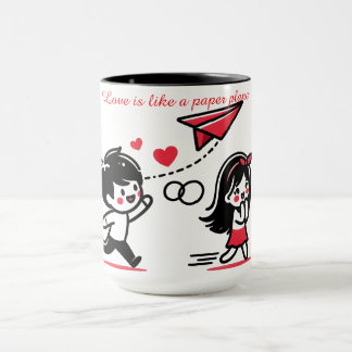 Love is like a paper plane mug
