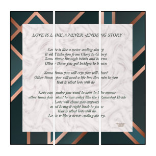 Love is Like Green Marble Triptych Art
