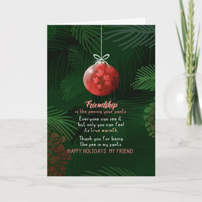 Love is Like Peeing Your Pants Valentine Funny Hol Holiday Card (Front)