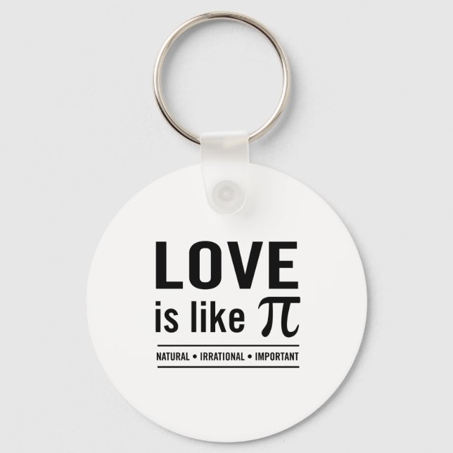 Love Is Like Pi Keychain (Front)