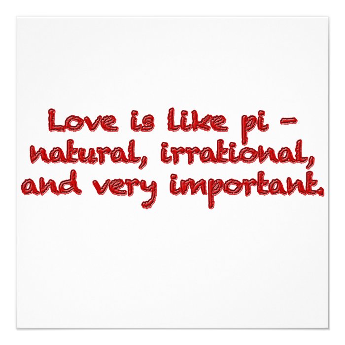 Love is like pi   personalized invite