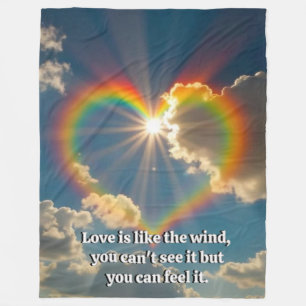 Love Is Like the Wind Large– Romantic Quote Cozy Fleece Blanket