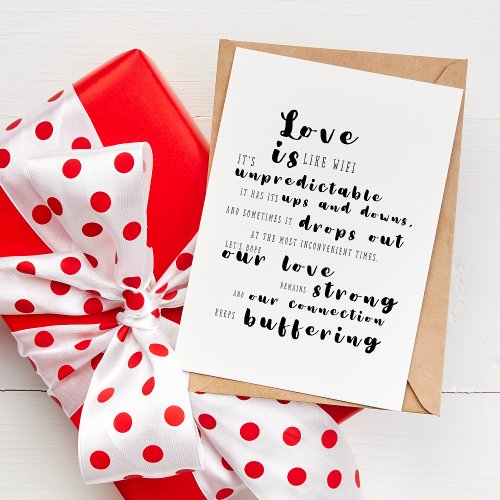 Love Is Like Wifi _ Typography Modern Love Quote  Card