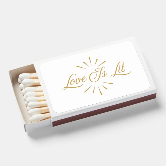 Love is lit wedding matchboxes | Wedding favors (Front Open)