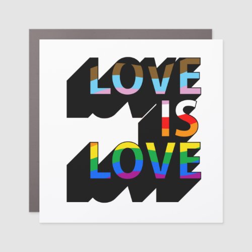 Love is Love 3D Car Magnet