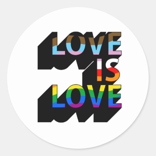 Love is Love 3D Classic Round Sticker
