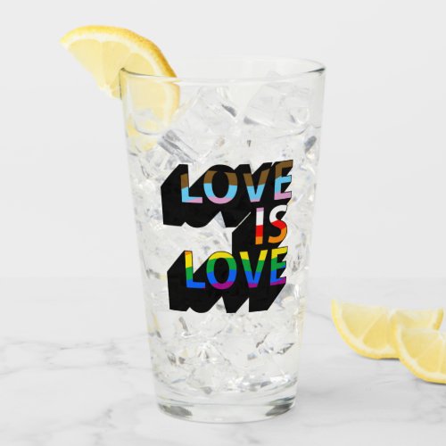Love is Love 3D Glass