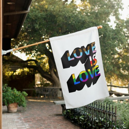 Love is Love 3D House Flag