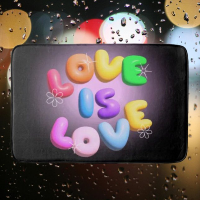 Love Is Love 3D Rainbow Pride Bath Mat (Creator Uploaded)