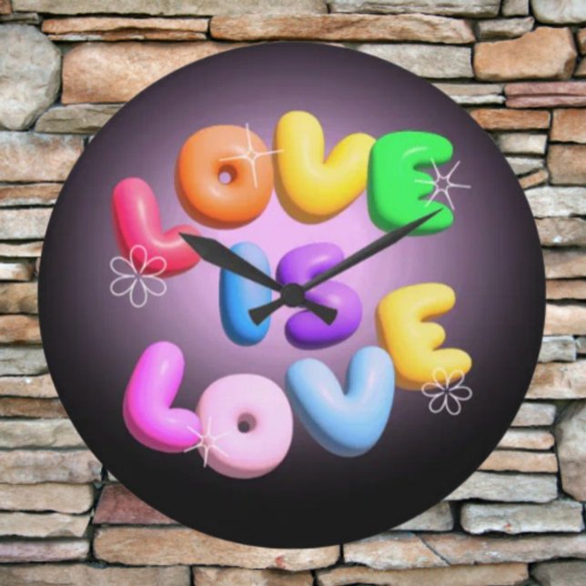 Love Is Love 3D Rainbow Pride Wall Clock (Creator Uploaded)