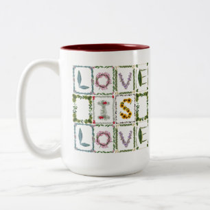 Love is Love Anniversary Customizable with wedding Two-Tone Coffee Mug