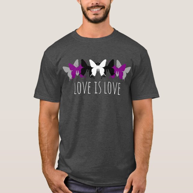 Love Is Love Asexual Butterfly T-Shirt (Front)
