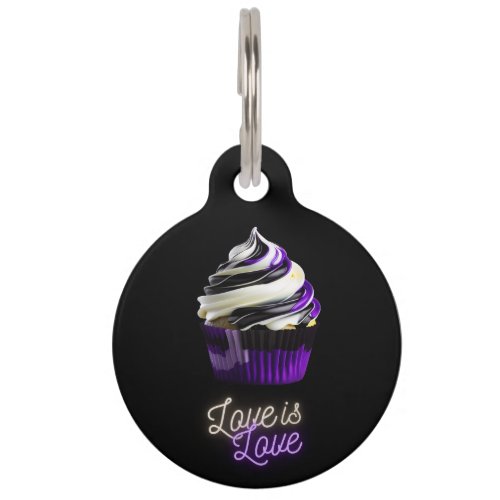 Love is Love asexual personalized pet tag