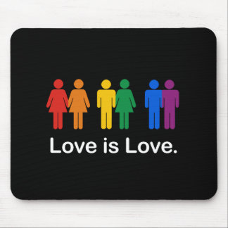 LOVE IS LOVE BLACK MOUSE PAD