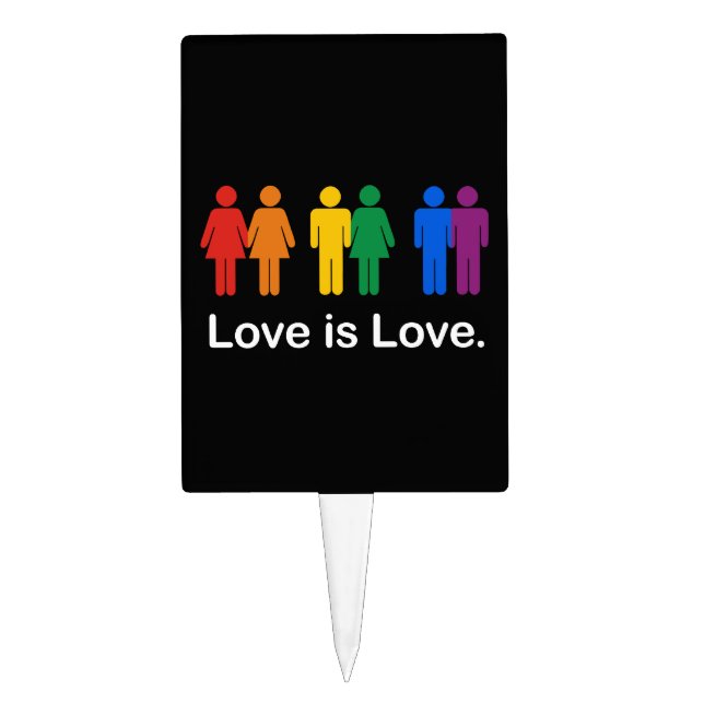LOVE IS LOVE BLACK.png Cake Topper (Front)