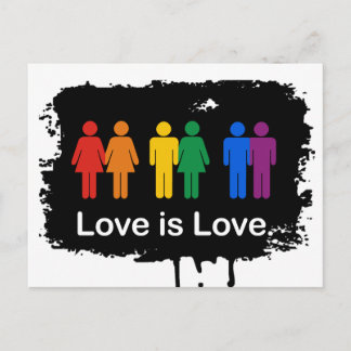 LOVE IS LOVE BLACK POSTCARD
