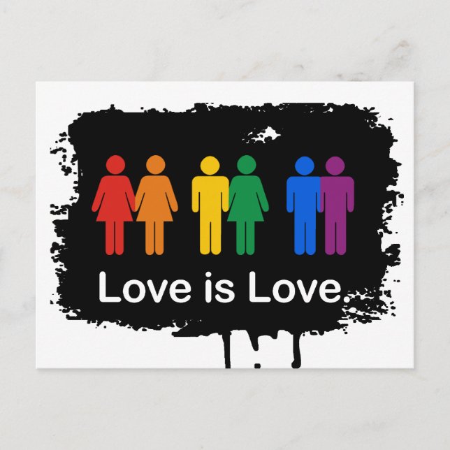 LOVE IS LOVE BLACK POSTCARD (Front)