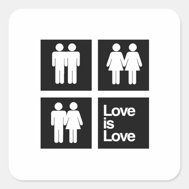 Love is Love Blocks Square Sticker (Front)