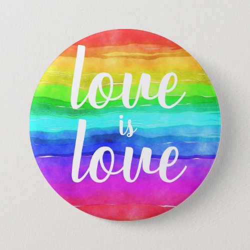 Love is Love Bold Gay Pride Rainbow Button