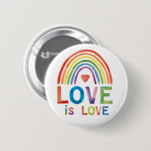 "Love Is Love" Bright Color Rainbow Gay Pride 