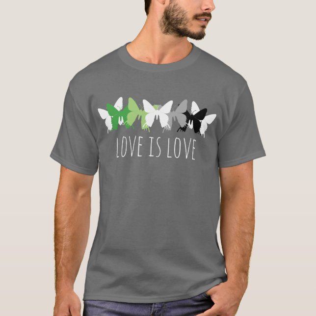 Love Is Love Butterfly Aromantic T-Shirt (Front)