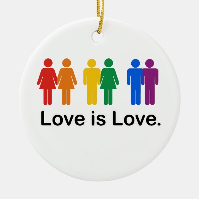 Love is Love Ceramic Ornament (Front)