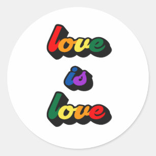 Love is love classic roud stickers