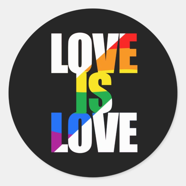LOVE IS LOVE CLASSIC ROUND STICKER (Front)