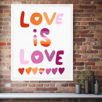 LOVE IS LOVE Colorful Pink Purple Lesbian Pride