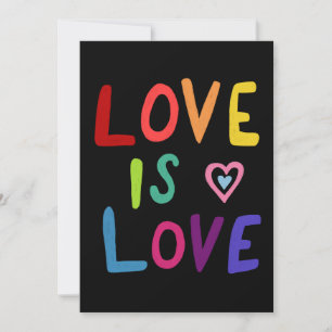 LOVE IS LOVE Colorful Rainbow Gay Pride Handmade Card