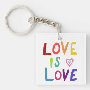 LOVE IS LOVE Colorful Rainbow Pride Keychain